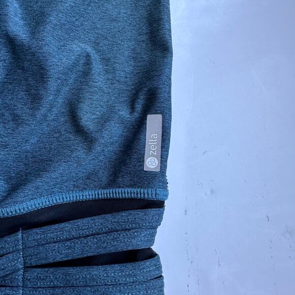 Zella Blue and Black Cross Cross Leggings - Size Medium - Picture 4 of 6